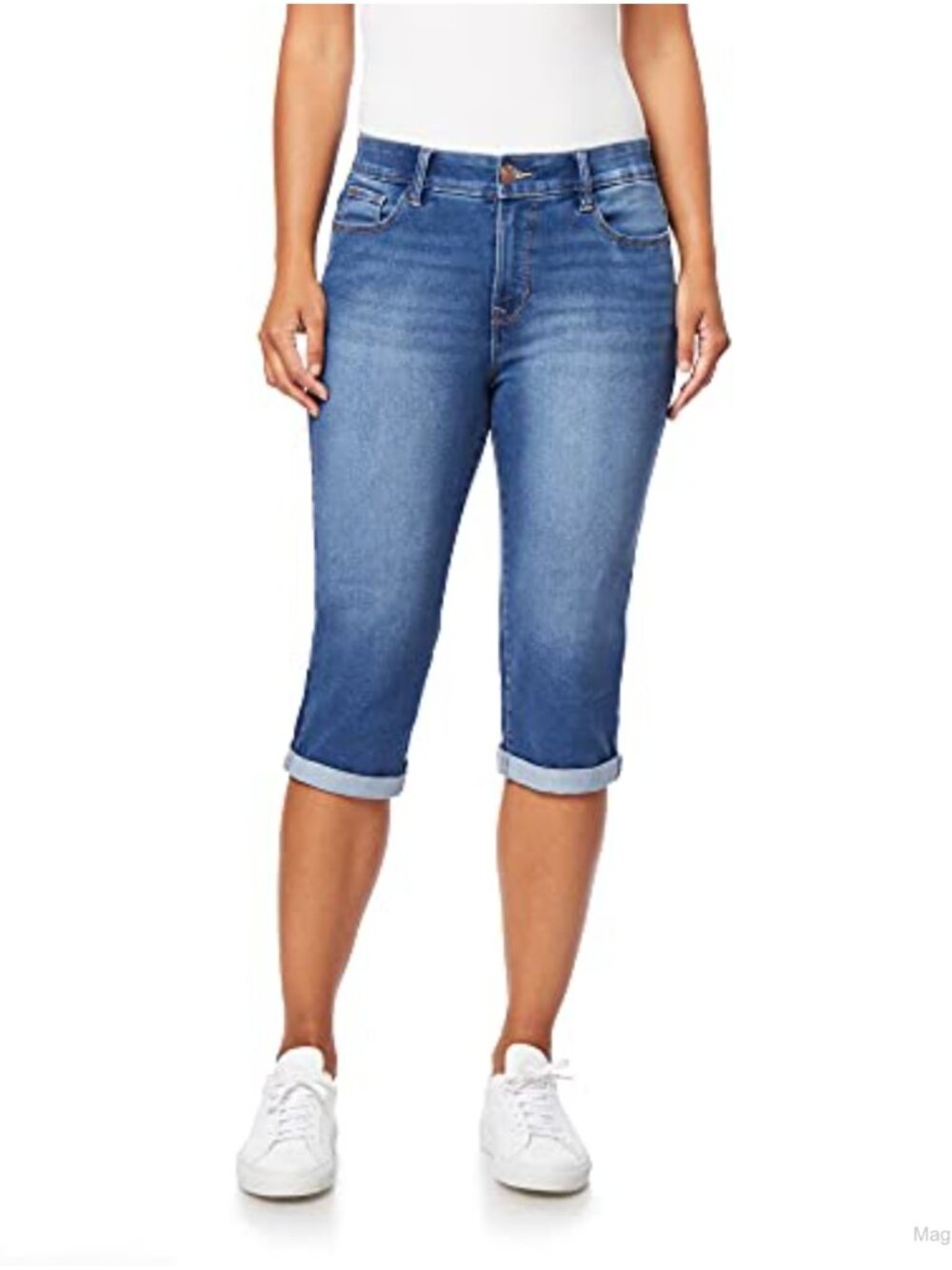 360 Sculpt Jean Capri Pants for Women Mid Rise Stretchable Cropped Denim